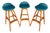 Trio of Model Od-61 Bar Stools by Erik Buch for o.d. Mobler, Denmark, C. 1960's For Sale