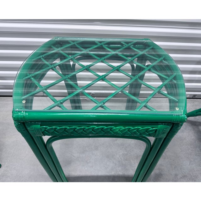 Green Rattan Side Table For Sale In Saint Louis - Image 6 of 6