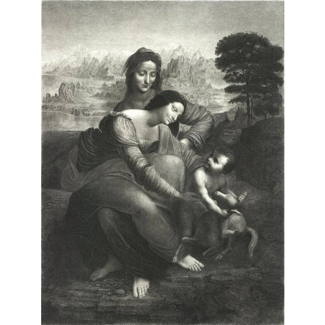 Artist: Leonardo Da Vinci Title: La Vierge, l'Enfant Jesus et St. Anne Year: Unknown Signed: No Medium: Etching Paper...