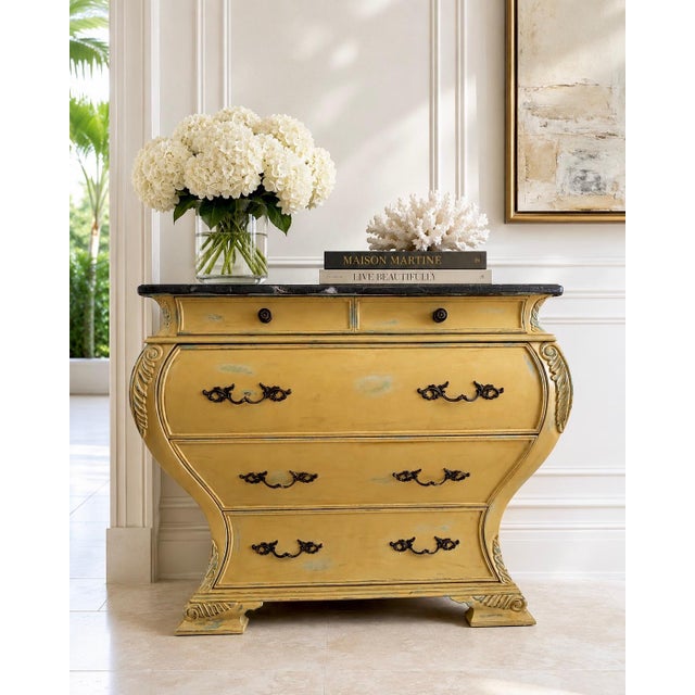 Couture French Provincial Marble Top Bombe Dresser — Maison Martine For Sale - Image 10 of 10