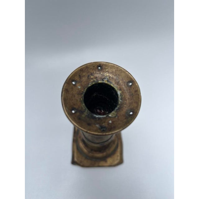 Antique Brass Candlestick For Sale - Image 6 of 9