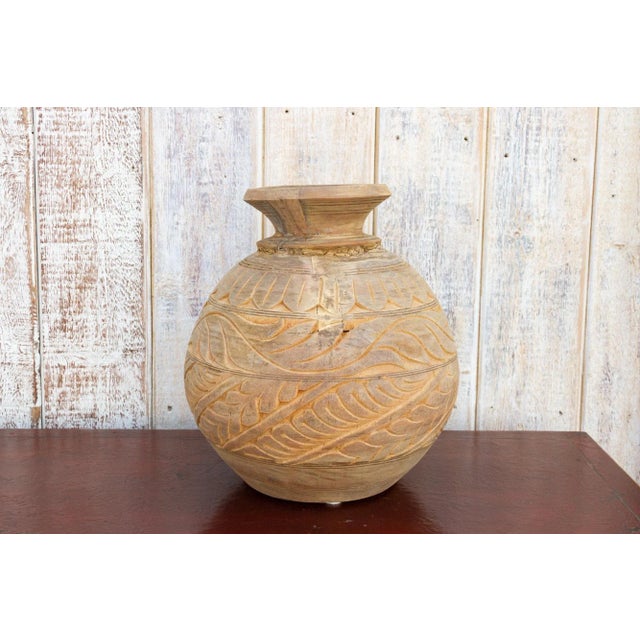 Carved Bleached Naga Water Pot For Sale In Los Angeles - Image 6 of 11