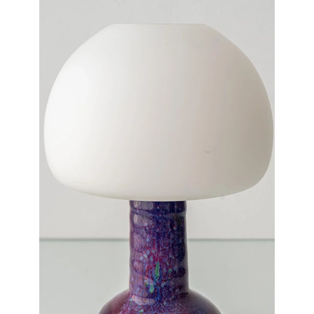Mid-Century Modern Ceramic and Opaline Glass Table Lamp by Jaap Ravelli, 1950s For Sale - Image 6 of 12