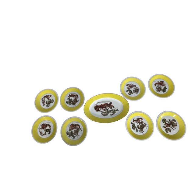 Late 20th Century Mottahedah Shellfish Plates and Matching Platter - Set of 9 For Sale - Image 11 of 18