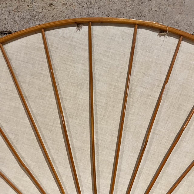 1970s Bamboo Fan Decorative Wall Art For Sale - Image 4 of 7