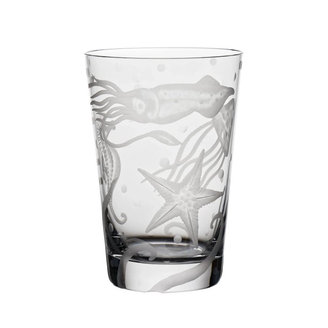Nautical ARTEL Sea Life Frutti di Mare II Tumbler in Clear - Set of 6 For Sale - Image 3 of 3