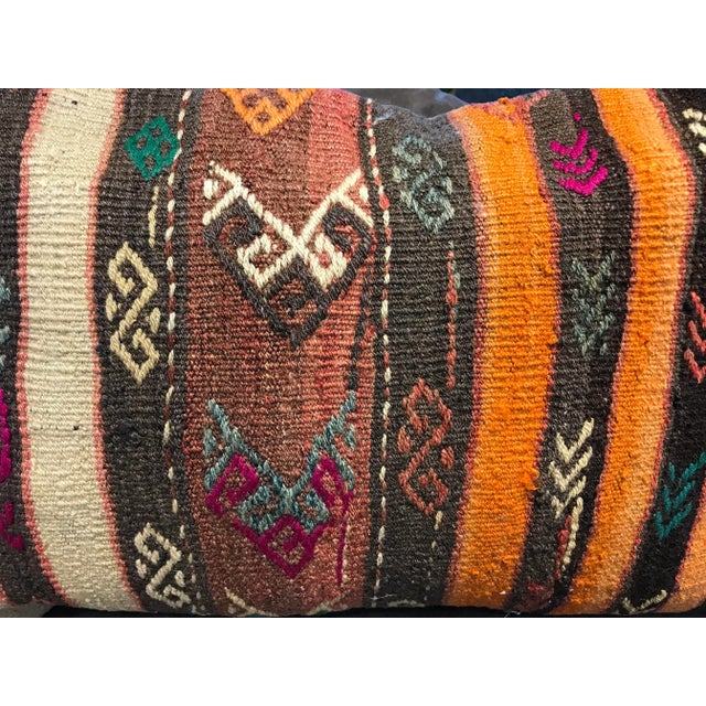 1970s Vintage Turkish Kilim Lumbar Pilow Cover For Sale - Image 5 of 12