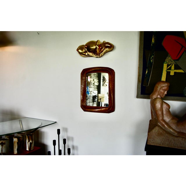 Anthropomorphic Mirror in Fruitwood, 1930 For Sale - Image 4 of 9