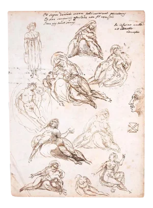 Studies and notes - Ink and Pencil on Paper y Anonymous Master - Early 1800 Early 1800