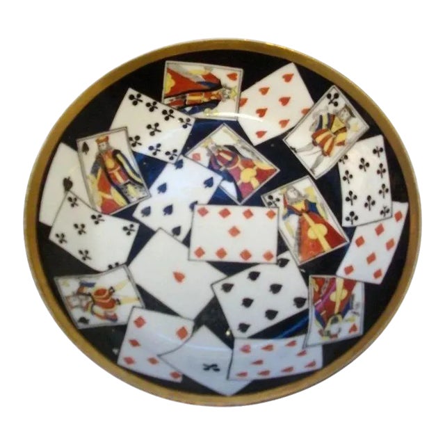 Early 19th Century French Empire Old Paris Nast Porcelain Playing Card Dish For Sale