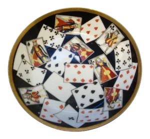 Early 19th Century French Empire Old Paris Nast Porcelain Playing Card Dish
