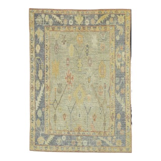 Turkish Oushak Rug 5'3" x 7'4" #18626 For Sale