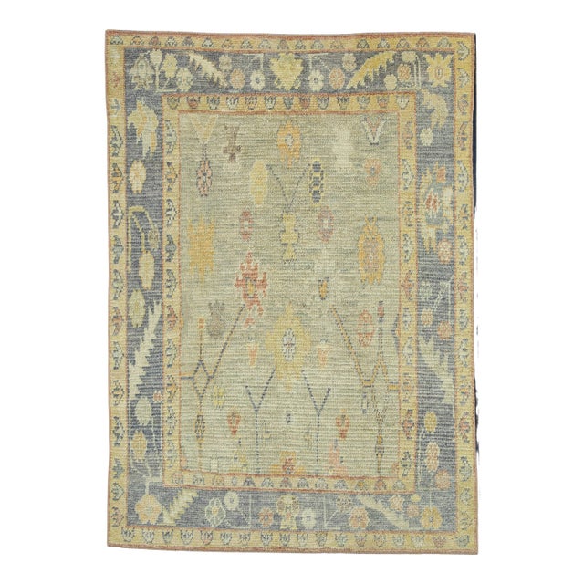 Turkish Oushak Rug 5'3" x 7'4" #18626 For Sale