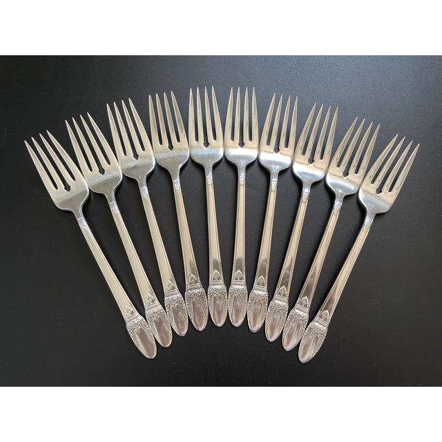 Silver 81 Pieces 1847 Rogers Bros. First Love 1937 Silverplate Flatware Set - Service for 10 For Sale - Image 8 of 14