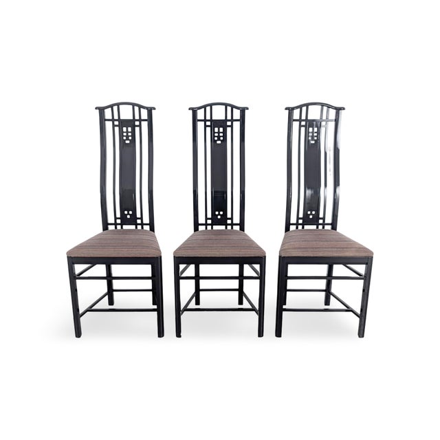 Black Chairs by Umberto Asnago for Giorgetti, Italy, Set of 3 For Sale - Image 11 of 11