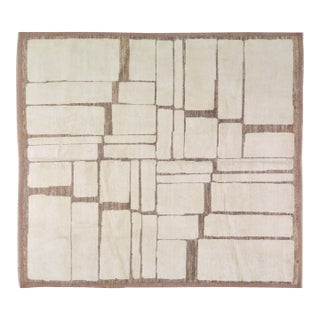 Moroccan Hand Knotted Wool Rug, 8'x9' For Sale