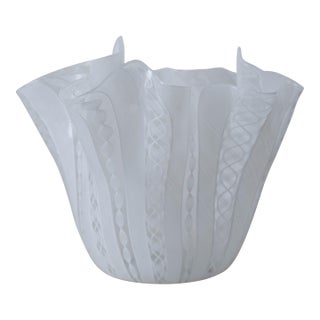 Bianconi Fazzoletto Zanfirico Handkerchief Vase for Venini, 2002 For Sale
