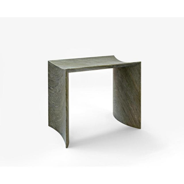 Blue Trilite Medium Bench in Verde Lepanto Marble by Bufalini Marmi For Sale - Image 8 of 11