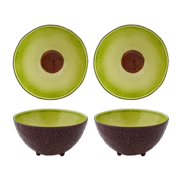 Bordallo Pinheiro Tropical Fruits Avocado Bowls 17 oz., Set of 4 For Sale In New York - Image 6 of 6