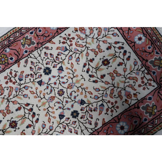 1960s Handmade Vintage Indian Agra Rug 2.3' X 4.6' For Sale - Image 4 of 11