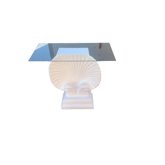 White Mid 20th Century Sea Shell Console Table in the Manner of Groult Gloss White For Sale - Image 8 of 8