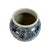 This is a contemporary Chinoiserie blue and bone fish designed planter / vase. This has an aged crackle finish. This is...