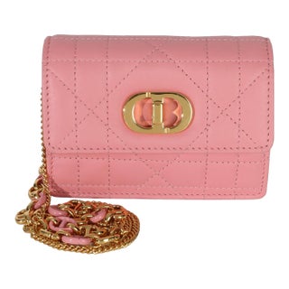 Pink Macrocannage Calfskin Micro Miss Caro Chain Bag For Sale