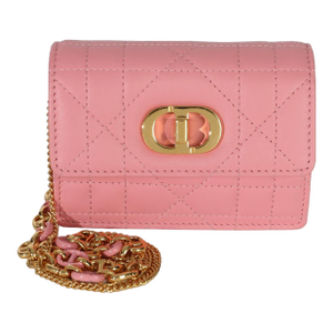 Pink Macrocannage Calfskin Micro Miss Caro Chain Bag