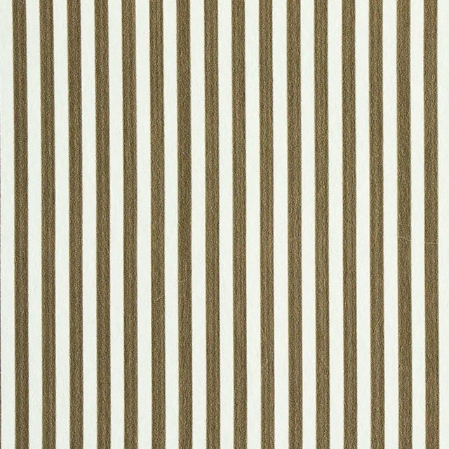 Sample - Schumacher Edwin Stripe Narrow Wallpaper in Mushroom For Sale