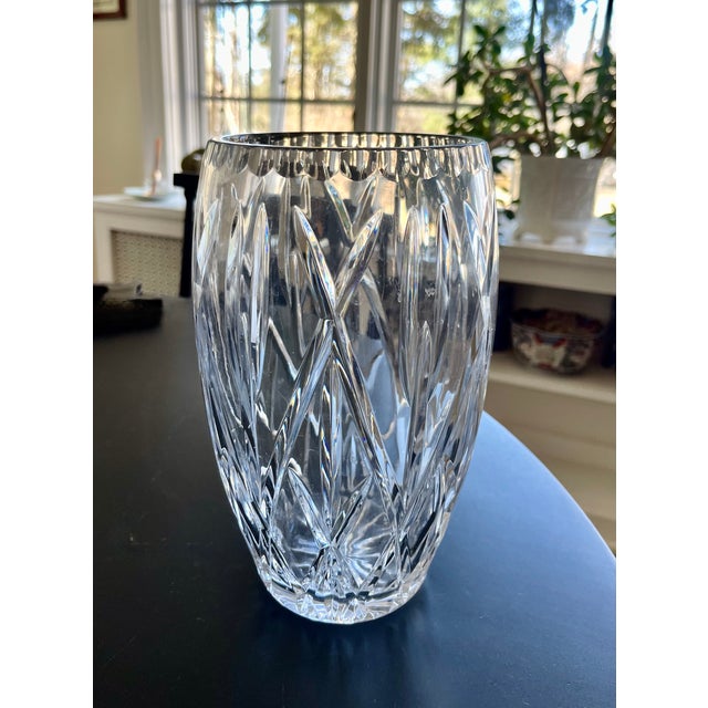 Mid 20th Century Tall Crystal Flower Vase For Sale - Image 5 of 9