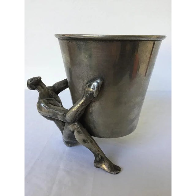 1970s Silver Plate Man Holding Vessel For Sale - Image 9 of 12