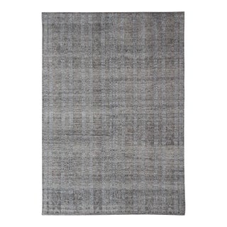 Large Modern Indian Rug in Taupe and Gray With Geometric Design For Sale