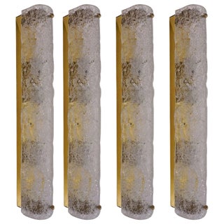 Blown Murano Glass and Brass Wall Lamp from Hillebrand For Sale