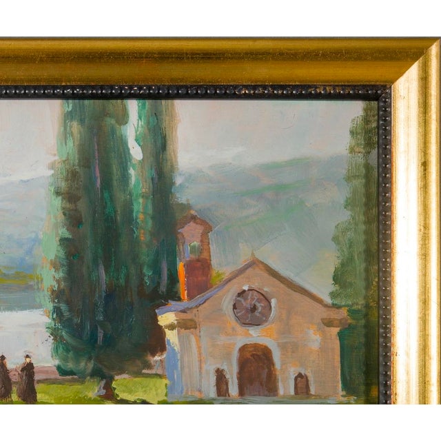 Oreste Albertini, Mountain Landscape, 1920s, Oil Painting on Panel, Framed For Sale - Image 4 of 10