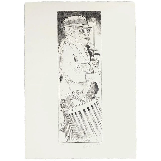 1980s Trash - Original Etching by Bruno Caruso - 1980s 1980s For Sale - Image 5 of 5