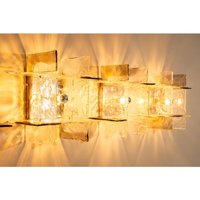 LP 256 Wall Lamps in Crystal and Tobacco by Carlo Nason for AV Mazzega, Italy, 1970s, Set of 4 For Sale - Image 9 of 17