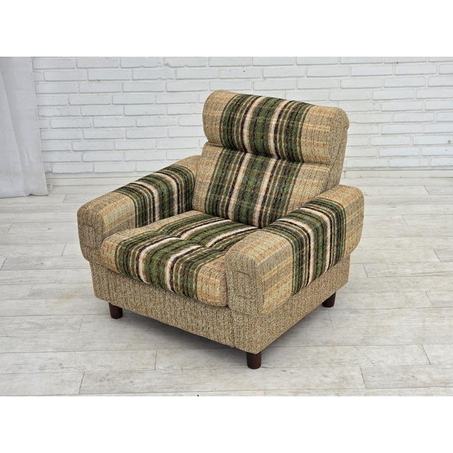 Danish Club Chair in Furniture Wool from Nisbo Horsens, 1980s For Sale - Image 15 of 18