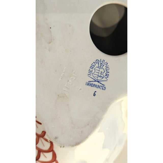 Herend Pair of Herend Porcelain Ducks With Signature Fishnet Pattern For Sale - Image 4 of 8