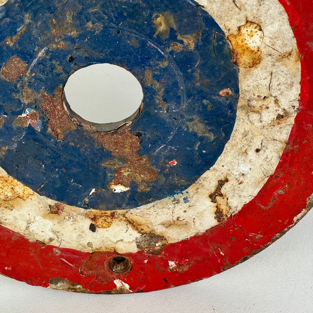 Metal Rare Early 20th Century Bullseye Cast Iron Shooting Target With Old Paint, Fairground Carnival For Sale - Image 7 of 10