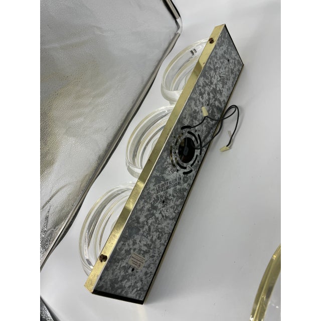 Midcentury Modern Brass & Stacked Lucite Three Light Wall Sconces - a Pair For Sale - Image 9 of 12