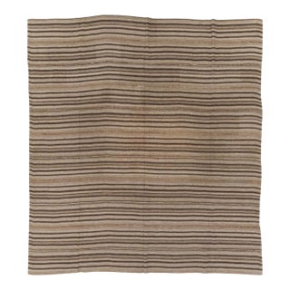 Galerie Shabab Collection Mid-20th Century Vintage Turkish Flatweave Kilim Square Room Size Carpet For Sale