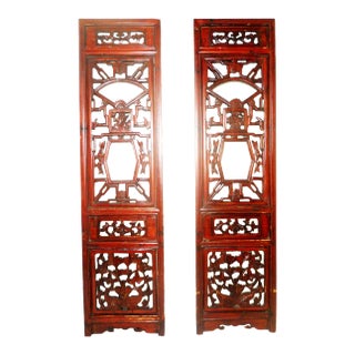 Early 19th Century Antique Chinese Screen PanelsCunninghamia Wood - A Pair For Sale