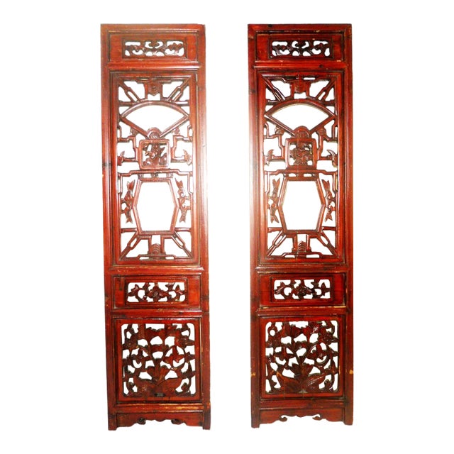 Early 19th Century Antique Chinese Screen PanelsCunninghamia Wood - A Pair For Sale