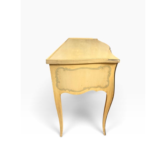1940s Ralph H. Widdicombe for John Widdicomb Hand-Painted Louis XV Vanity & Bench For Sale - Image 9 of 15