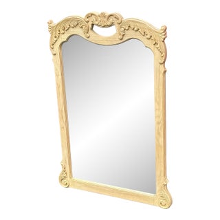 Lexington Bleached Oak Carved Wall Mirror For Sale