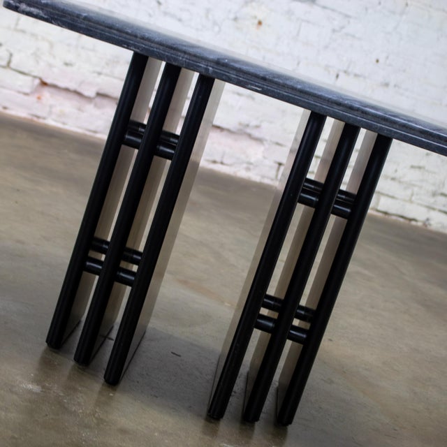 Late 20th Century Scandinavian Post Modern End or Side Table Marble Rectangle Top by Bendixen Designs Made in Denmark For Sale - Image 4 of 18