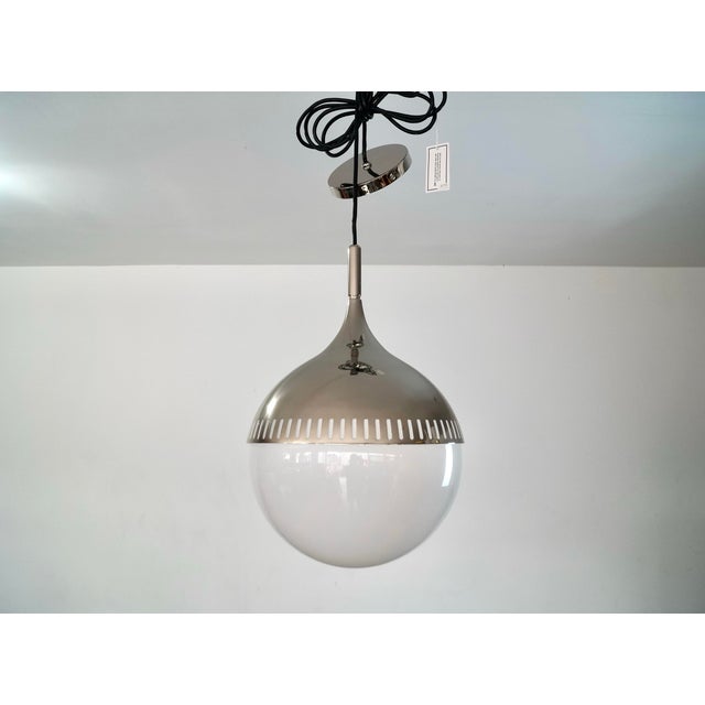 Jonathan Adler Mid-Century Modern Style Jonathan Adler Nickel & Glass Pendant - Brand New For Sale - Image 4 of 12