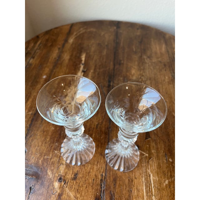 Late 20th Century Pair of Vintage Mikasa “The Ritz” Pattern Crystal Candlestick Holders For Sale - Image 5 of 8