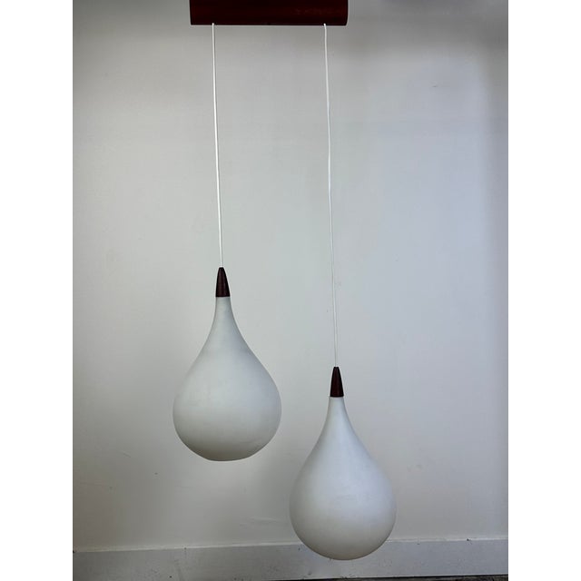 1950s Scandinavian Two-Light Pendant by Uno & Osten Kristiansson for Luxus, 1957 For Sale - Image 5 of 13
