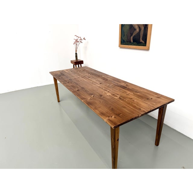 Brown Pine Farmhouse Table, 2010s For Sale - Image 8 of 18